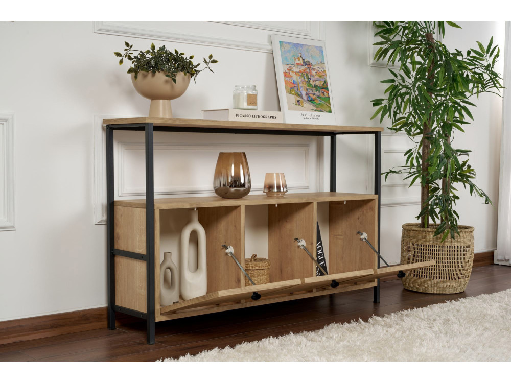 Aparador de madera "Solace" - 120 x 30 x 77 cm - Beige