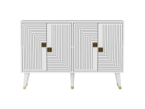 Aparador de madera "Ahart" - 120 x 30 x 80 cm - Blanco