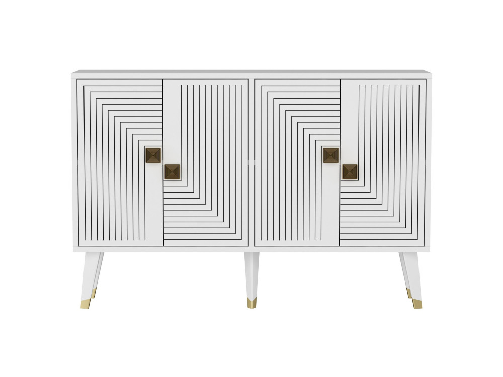 Aparador de madera "Ahart" - 120 x 30 x 80 cm - Blanco