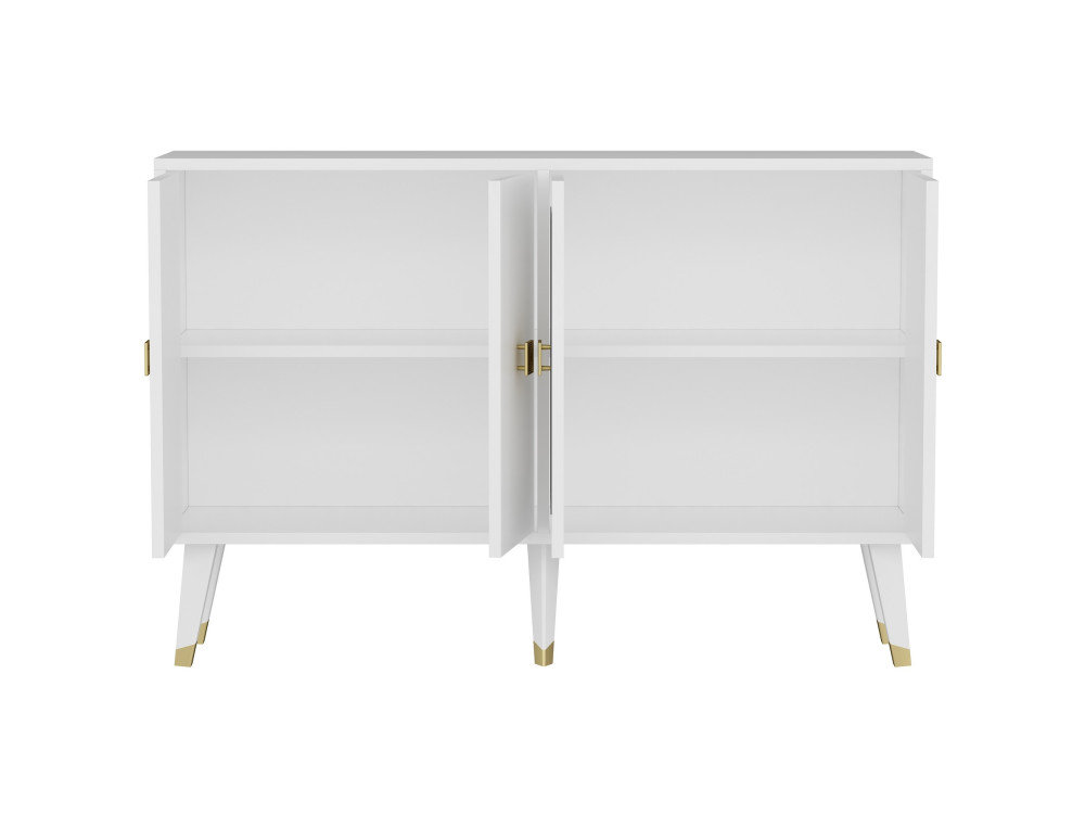 Aparador de madera "Ahart" - 120 x 30 x 80 cm - Blanco