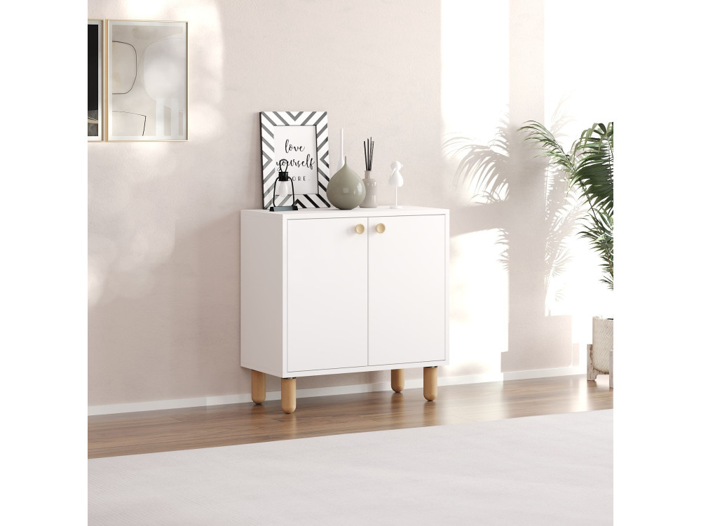 Aparador de madera "Lina" - 72 x 36 x 73 cm - Blanco
