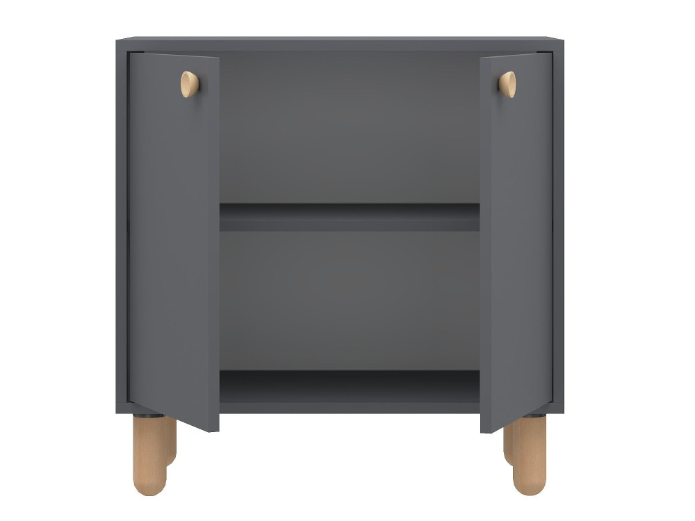 Aparador de madera "Lina" - 72 x 36 x 73 cm - Gris antracita