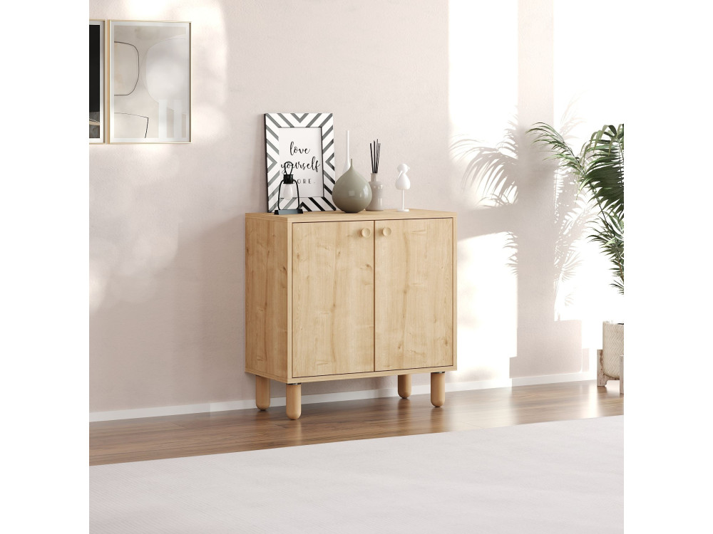 Aparador de madera "Lina" - 72 x 36 x 73 cm - Beige