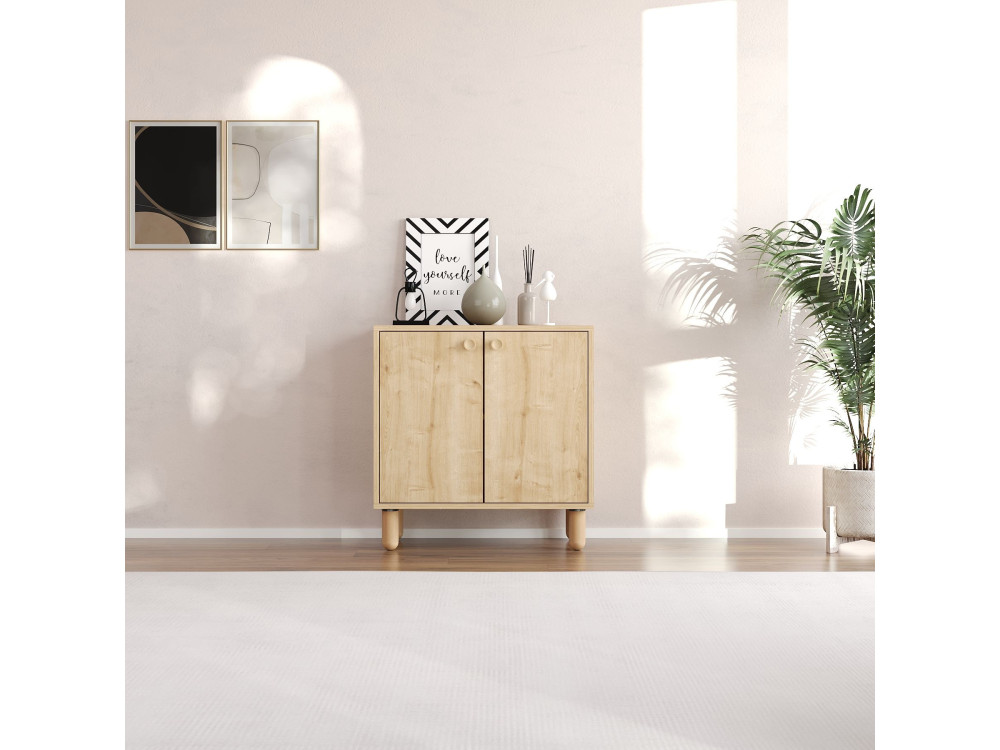 Aparador de madera "Lina" - 72 x 36 x 73 cm - Beige