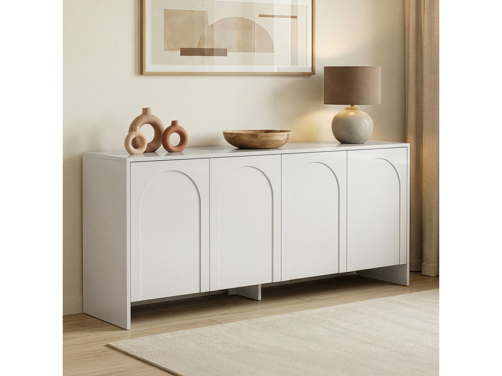 Aparador de madera "Arlen" - 180 x 45 x 80 cm - Blanco