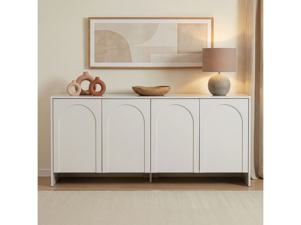 Aparador de madera "Arlen" - 180 x 45 x 80 cm - Blanco