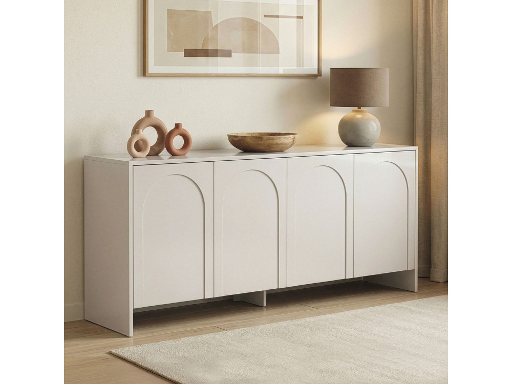 Aparador de madera "Arlen" - 180 x 45 x 80 cm - Crema