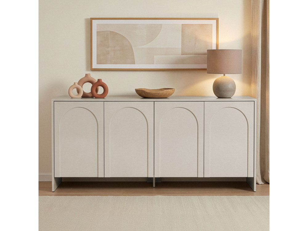 Aparador de madera "Arlen" - 180 x 45 x 80 cm - Crema