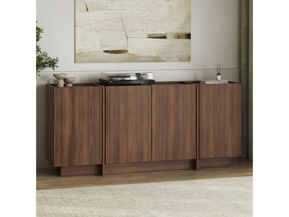 Aparador de madera "Dorma" - 180 x 45 x 80 cm - Nogal Milano