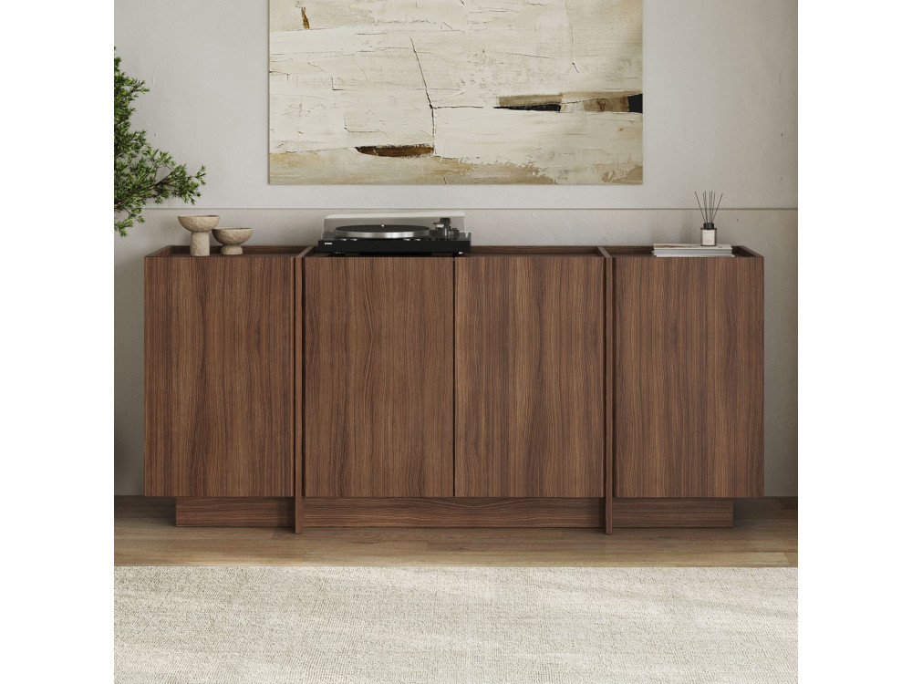 Aparador de madera "Dorma" - 180 x 45 x 80 cm - Nogal Milano