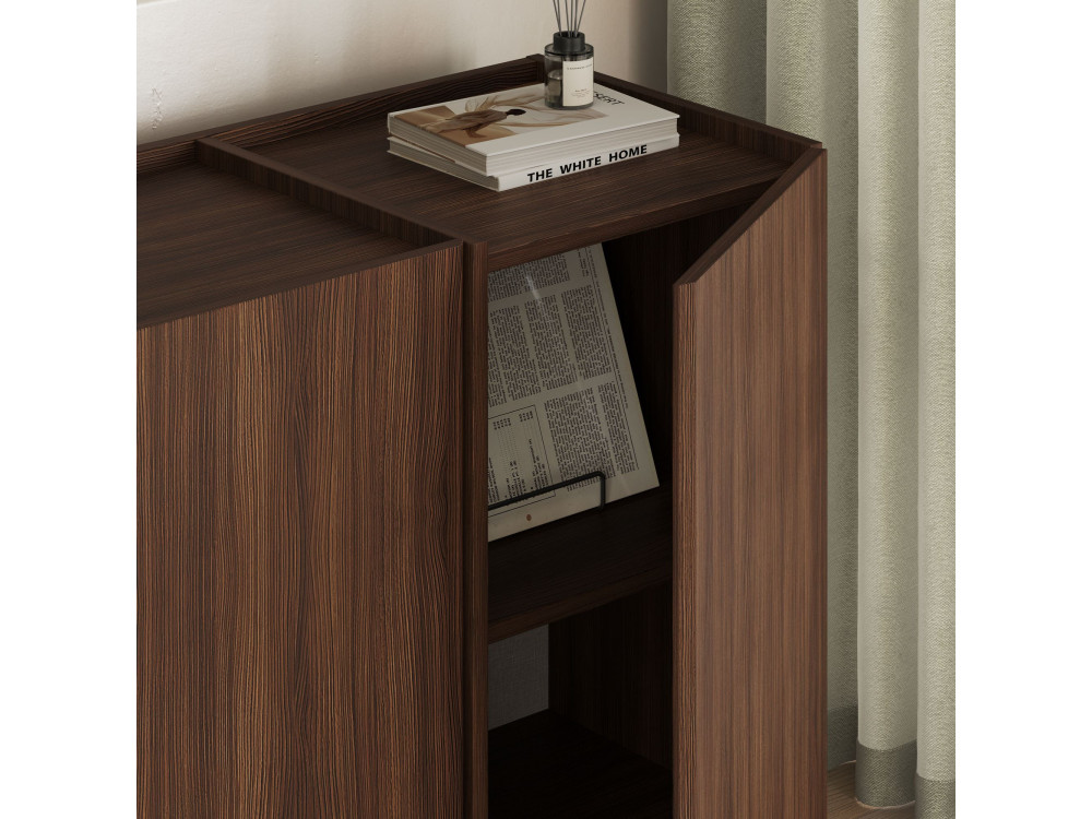 Aparador de madera "Dorma" - 180 x 45 x 80 cm - Nogal Milano