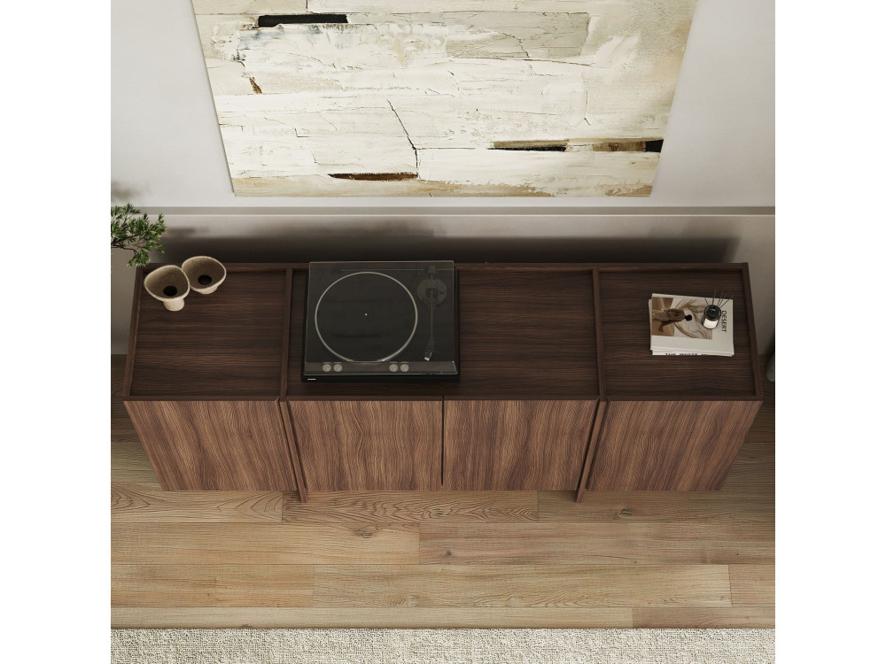 Aparador de madera "Dorma" - 180 x 45 x 80 cm - Nogal Milano