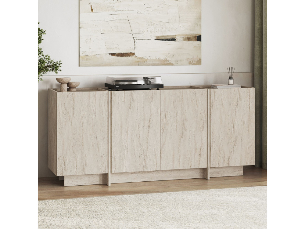 Aparador de madera "Dorma" - 180 x 45 x 80 cm - Travertino