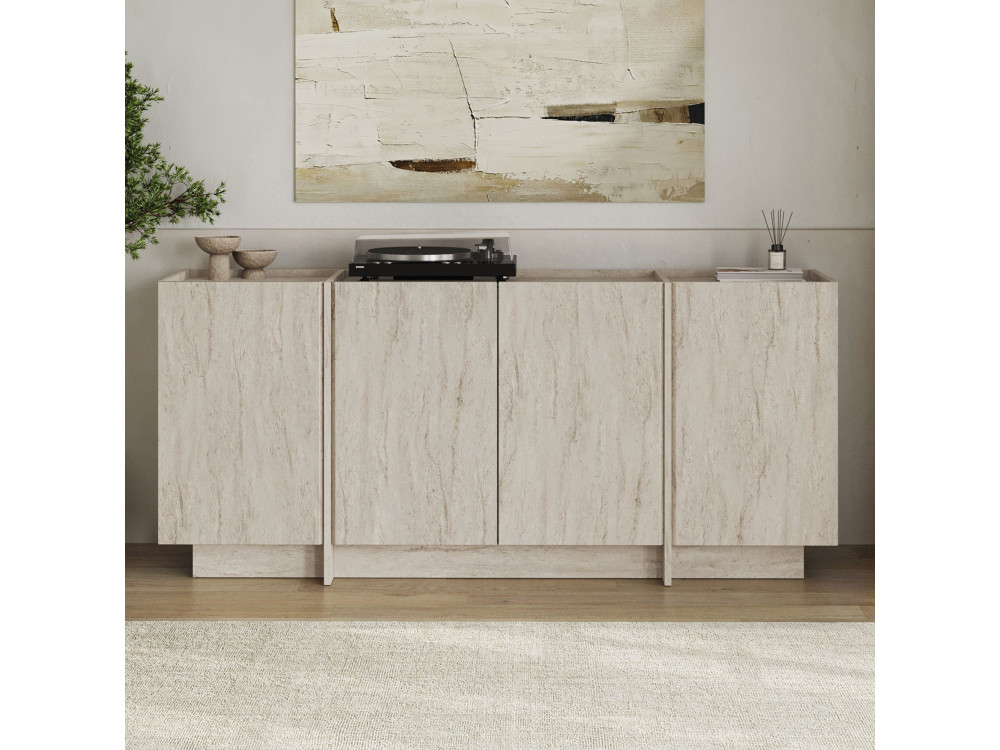Aparador de madera "Dorma" - 180 x 45 x 80 cm - Travertino