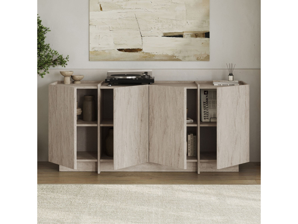 Aparador de madera "Dorma" - 180 x 45 x 80 cm - Travertino