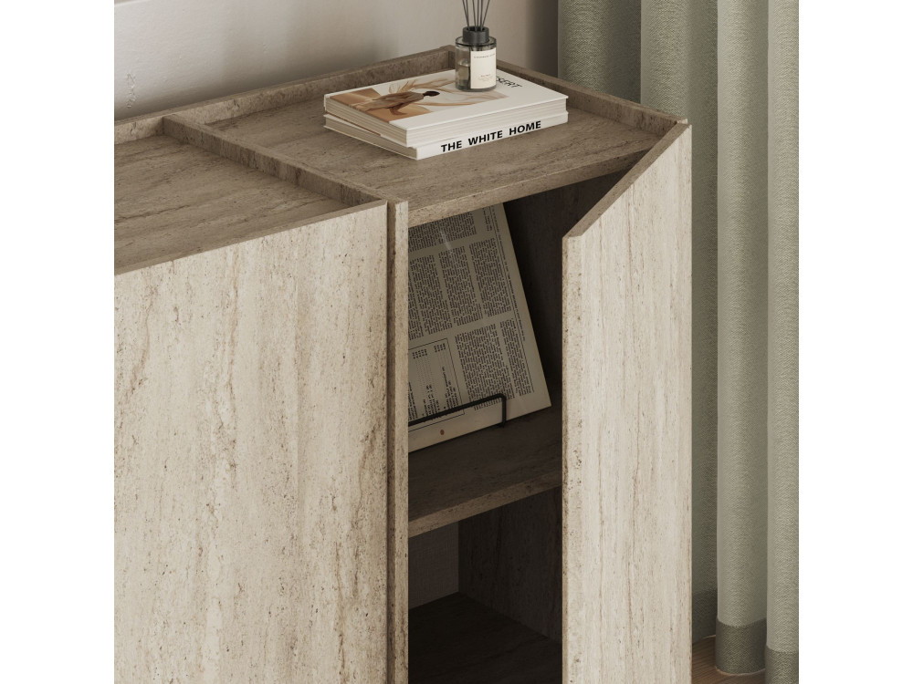 Aparador de madera "Dorma" - 180 x 45 x 80 cm - Travertino
