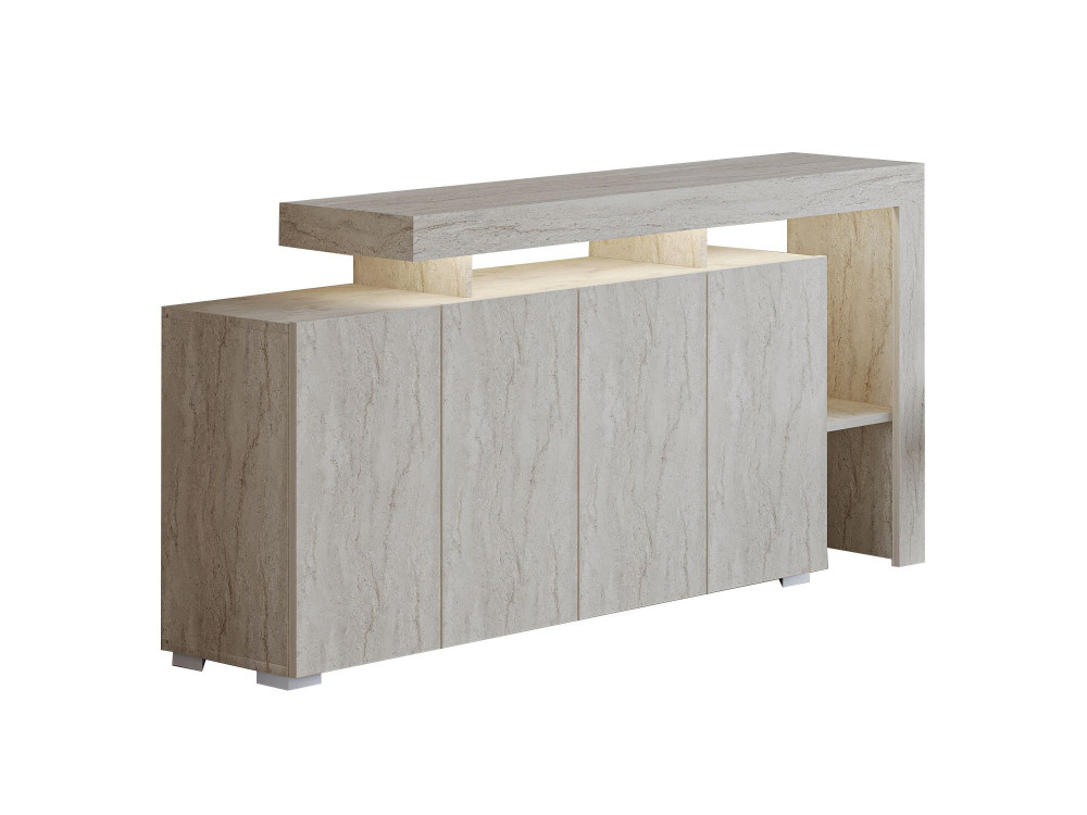 Aparador de madera "Beliz" - 170 x 35 x 80 cm - Travertino