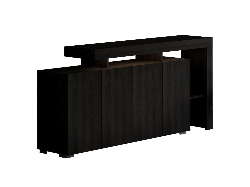 Aparador de madera "Beliz" - 170 x 35 x 80 cm - Madera negra