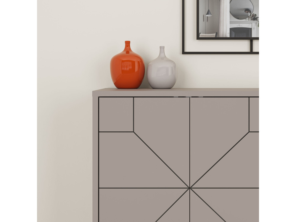 Aparador de madera "Dune" - 123 x 35 x 62 cm - Marrón moca claro