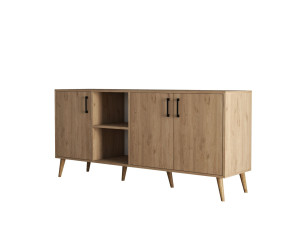 Aparador de madera "Exxen" - 180 x 45 x 80 cm - Marrón