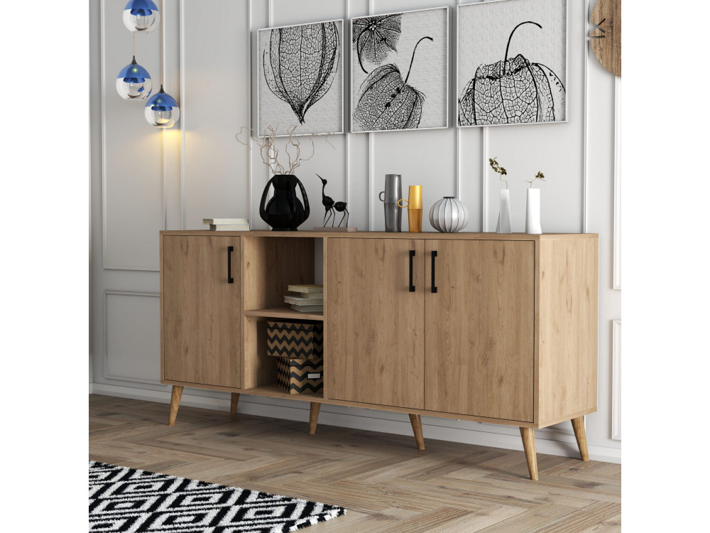 Aparador de madera "Exxen" - 180 x 45 x 80 cm - Marrón