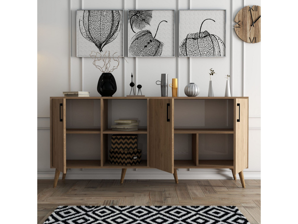 Aparador de madera "Exxen" - 180 x 45 x 80 cm - Marrón
