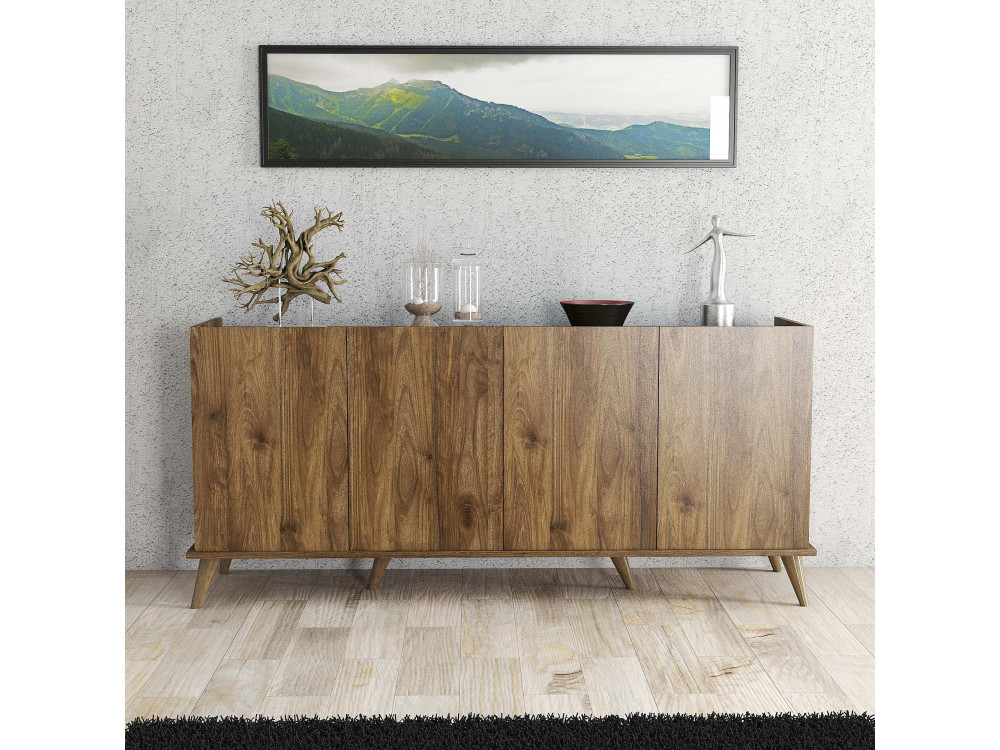 Aparador de madera "Elegante" - 180 x 45 x 80 cm - Marrón