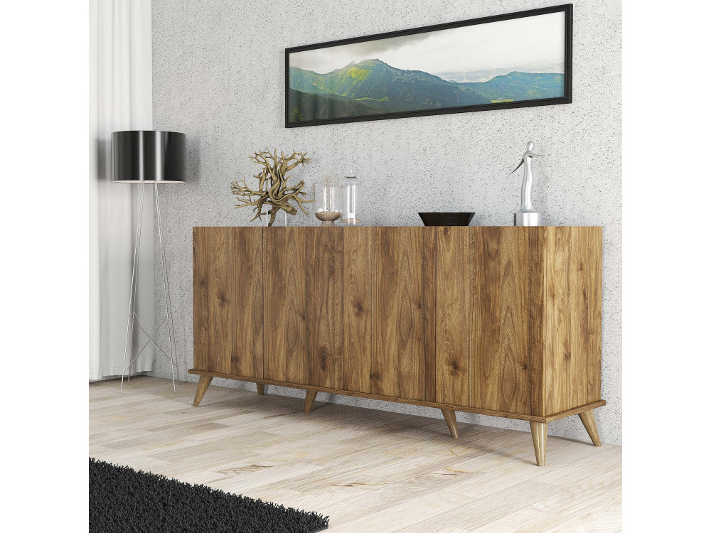Aparador de madera "Elegante" - 180 x 45 x 80 cm - Marrón