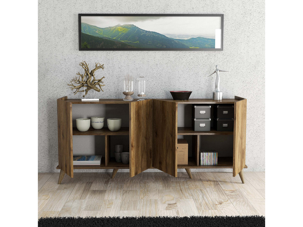 Aparador de madera "Elegante" - 180 x 45 x 80 cm - Marrón