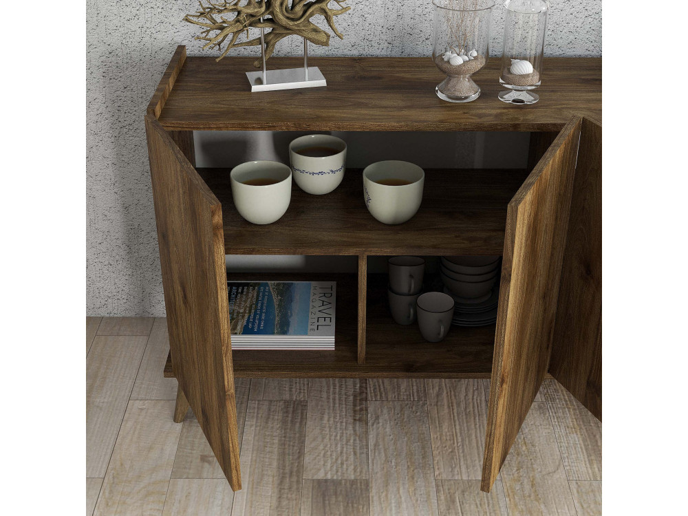 Aparador de madera "Elegante" - 180 x 45 x 80 cm - Marrón