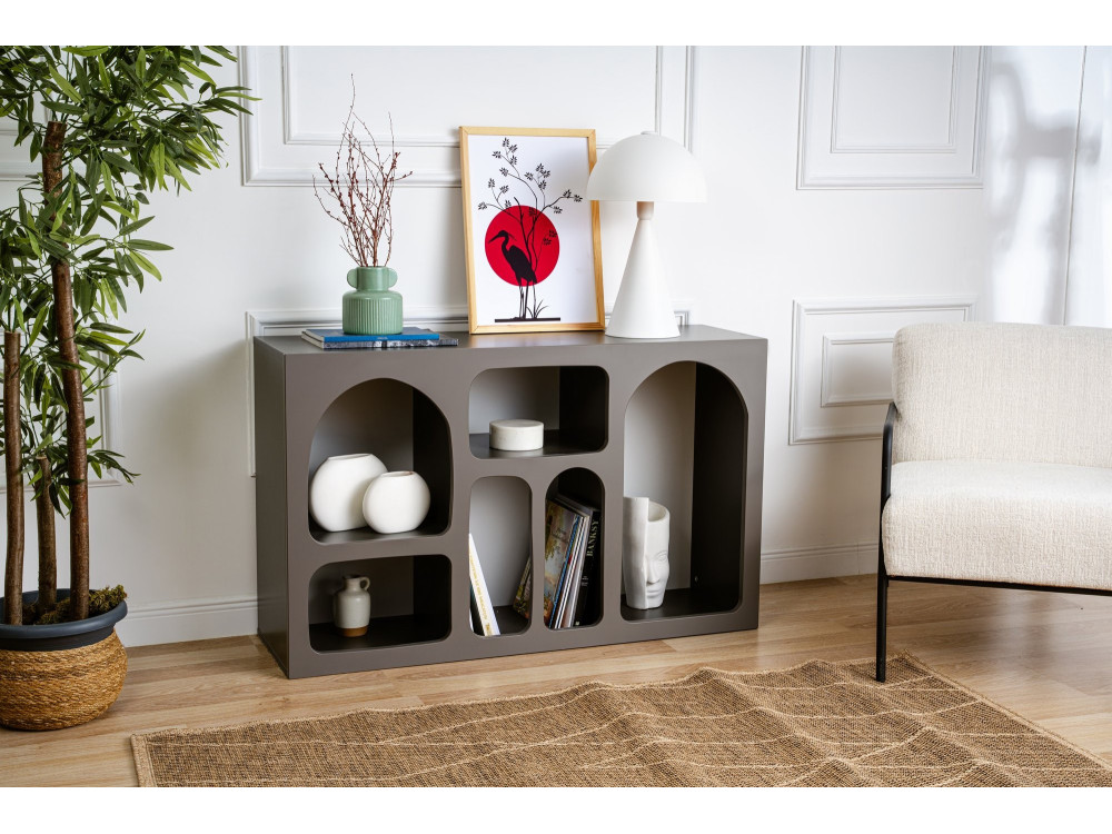 Aparador de madera "Liva 120" - 120 x 37 x 74 cm - Gris antracita