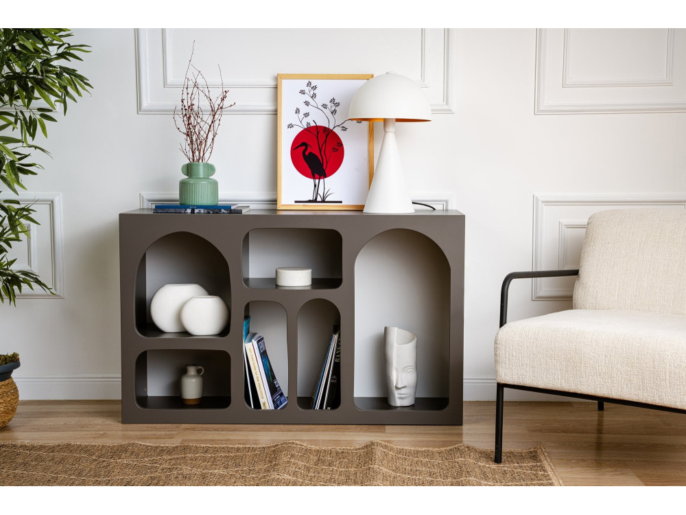 Aparador de madera "Liva 120" - 120 x 37 x 74 cm - Gris antracita