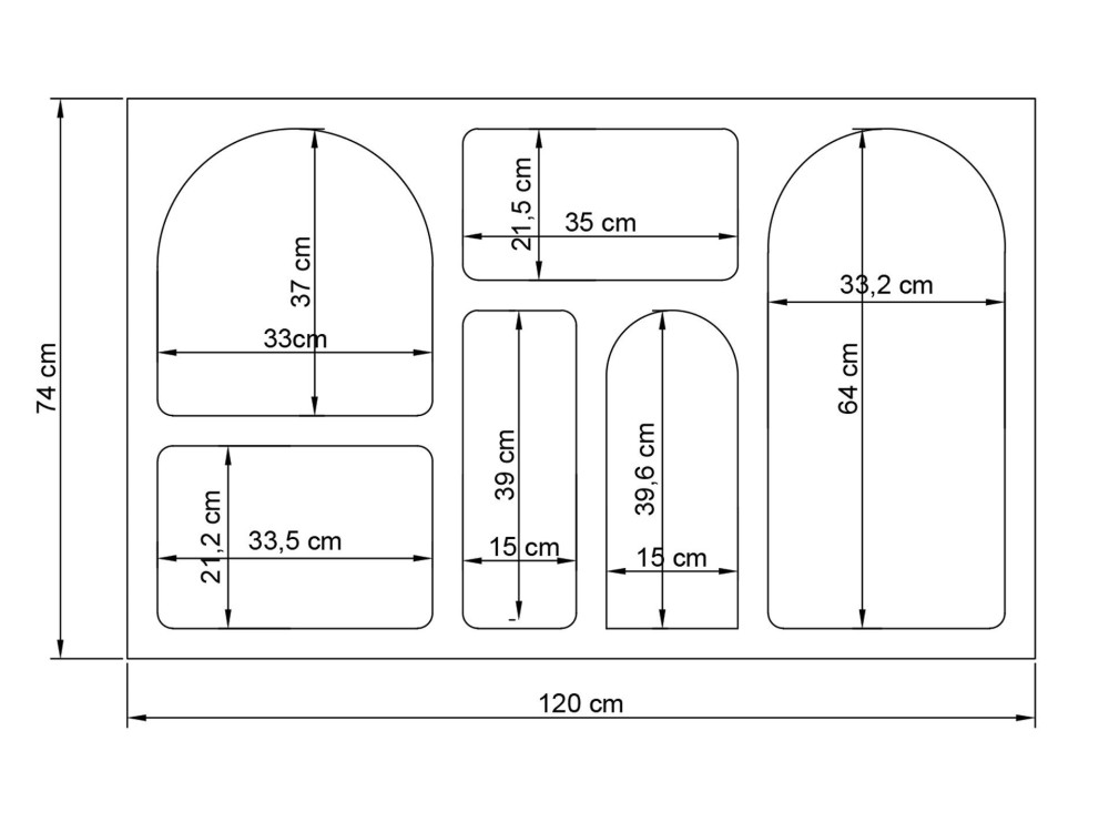 Aparador de madera "Liva 120" - 120 x 37 x 74 cm - Gris antracita