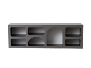 Aparador de madera "Ferlis" - 160 x 40 x 51 cm - Gris antracita