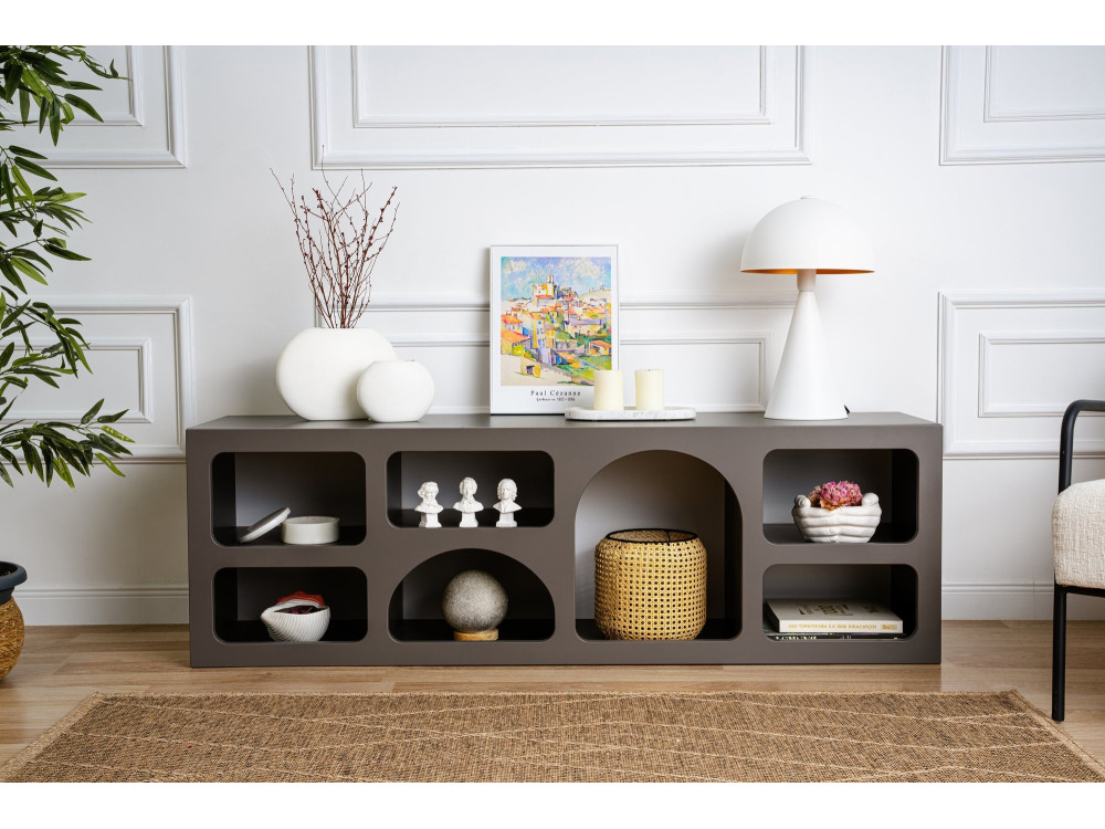 Aparador de madera "Ferlis" - 160 x 40 x 51 cm - Gris antracita