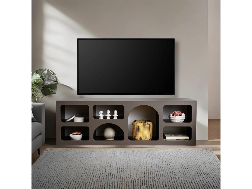 Aparador de madera "Ferlis" - 160 x 40 x 51 cm - Gris antracita