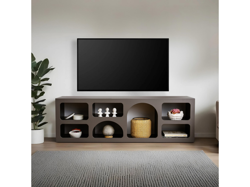 Aparador de madera "Ferlis" - 160 x 40 x 51 cm - Gris antracita