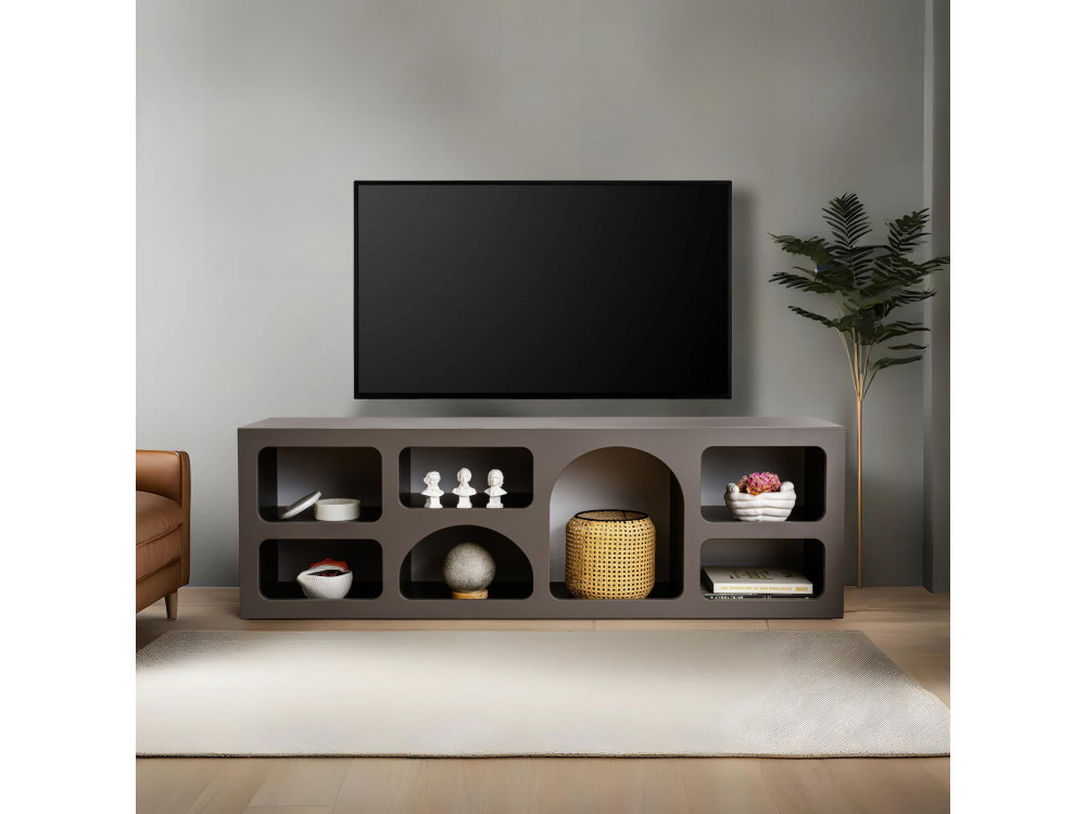 Aparador de madera "Ferlis" - 160 x 40 x 51 cm - Gris antracita