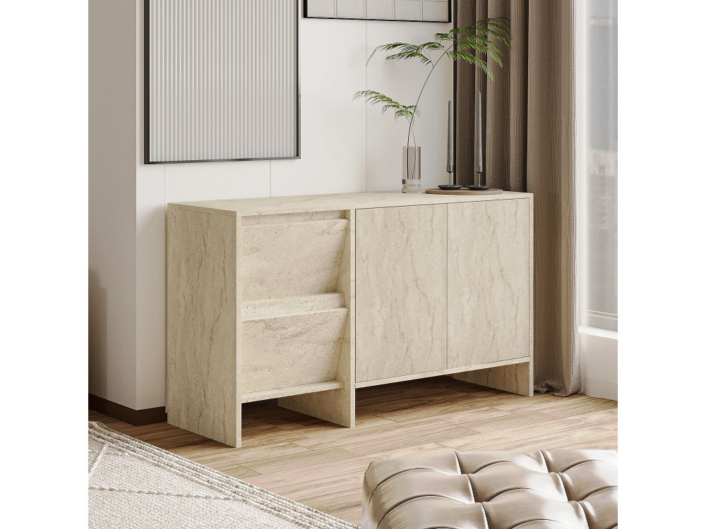 Aparador de madera "Laris 130" - 130 x 44 x 82 cm - Travertino