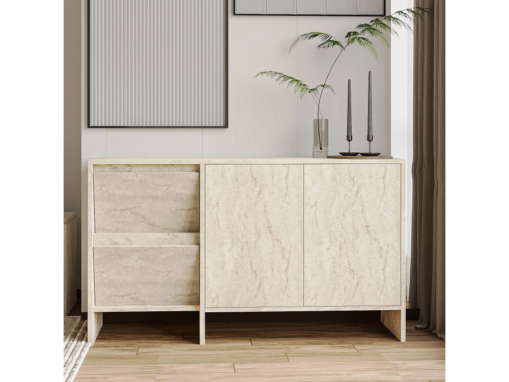 Aparador de madera "Laris 130" - 130 x 44 x 82 cm - Travertino