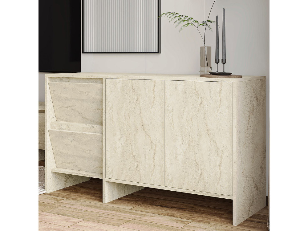 Aparador de madera "Laris 130" - 130 x 44 x 82 cm - Travertino