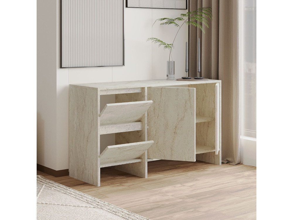 Aparador de madera "Laris 130" - 130 x 44 x 82 cm - Travertino