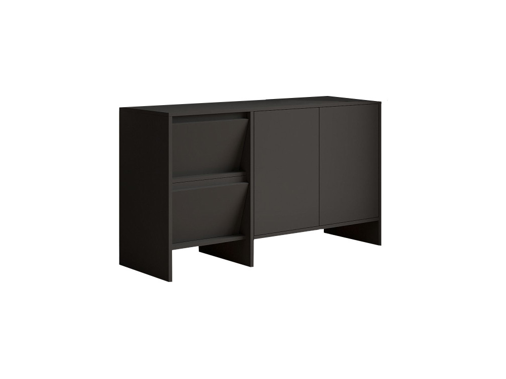 Aparador de madera "Laris 130" - 130 x 44 x 82 cm - Gris antracita