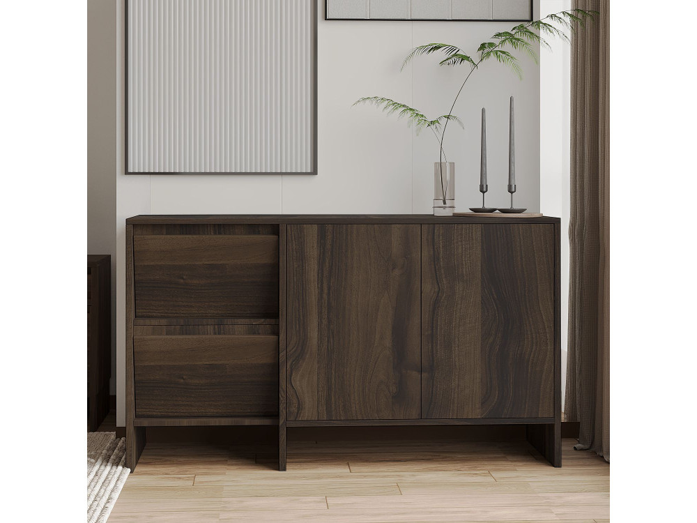 Aparador de madera "Laris 130" - 130 x 44 x 82 cm - Marrón