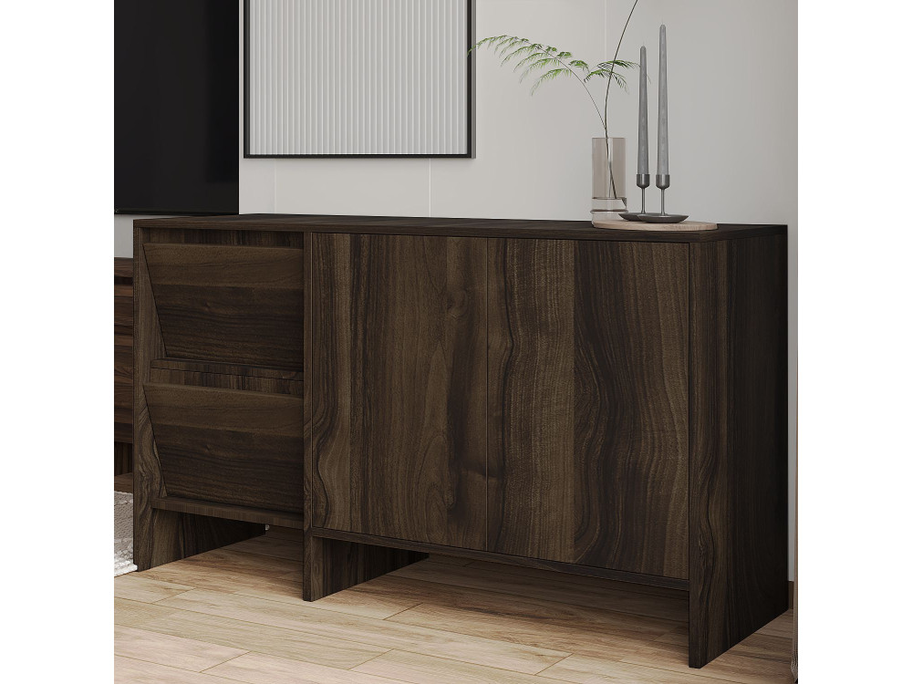 Aparador de madera "Laris 130" - 130 x 44 x 82 cm - Marrón