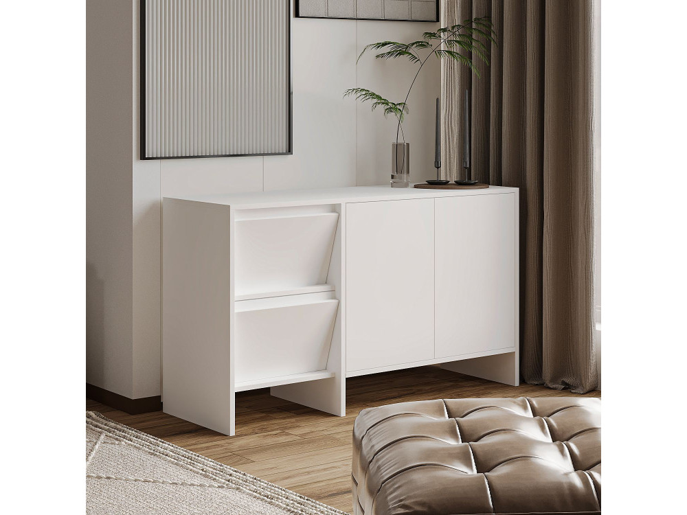 Aparador de madera "Laris 130" - 130 x 44 x 82 cm - Blanco