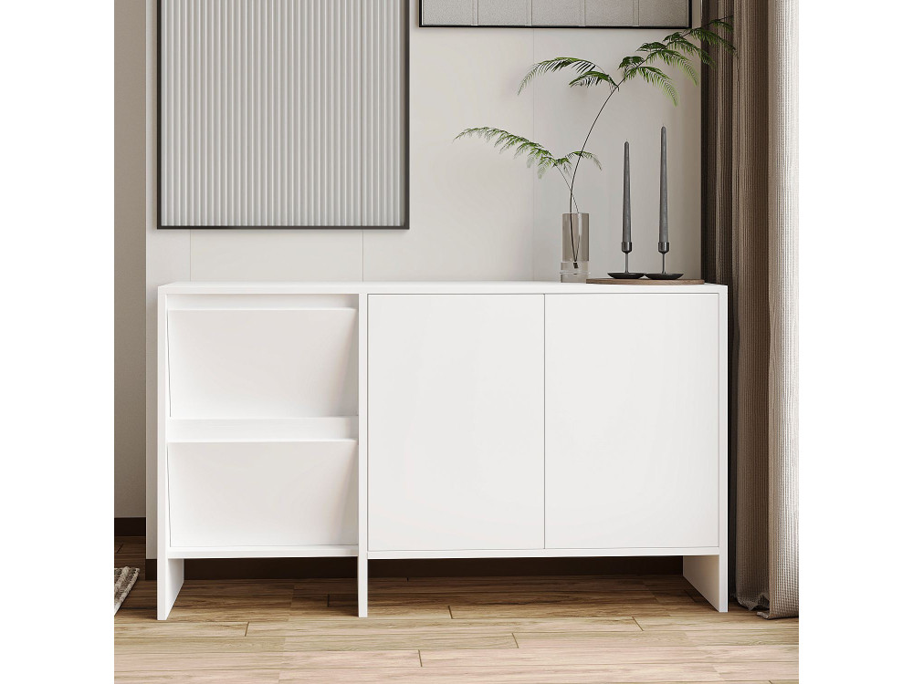 Aparador de madera "Laris 130" - 130 x 44 x 82 cm - Blanco