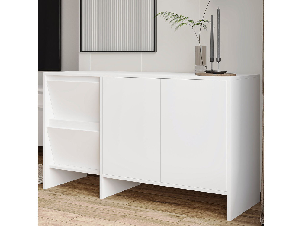 Aparador de madera "Laris 130" - 130 x 44 x 82 cm - Blanco