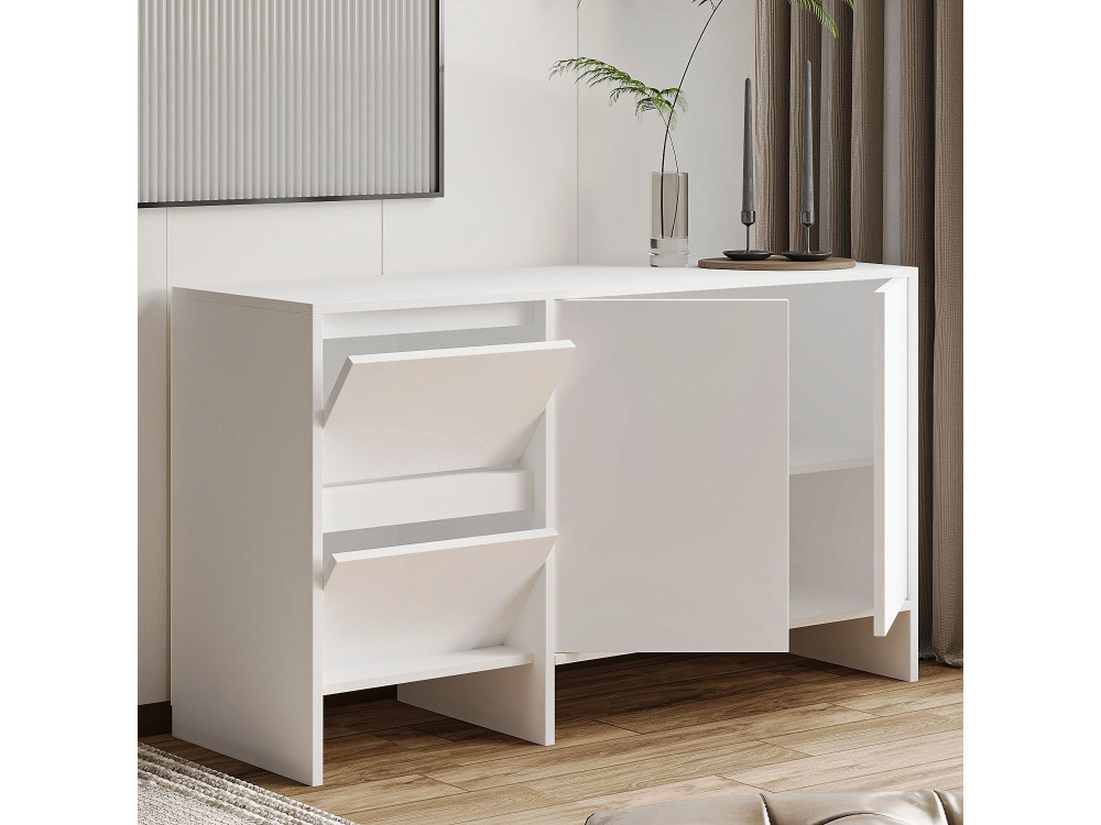 Aparador de madera "Laris 130" - 130 x 44 x 82 cm - Blanco