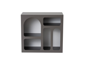Aparador de madera "Lessa" - 80 x 37 x 74 cm - Gris antracita